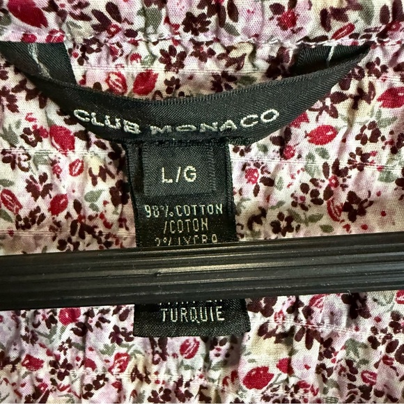 Club Monaco Pink Ruched Tie Front Long Sleeve Blouse - Picture 4 of 11